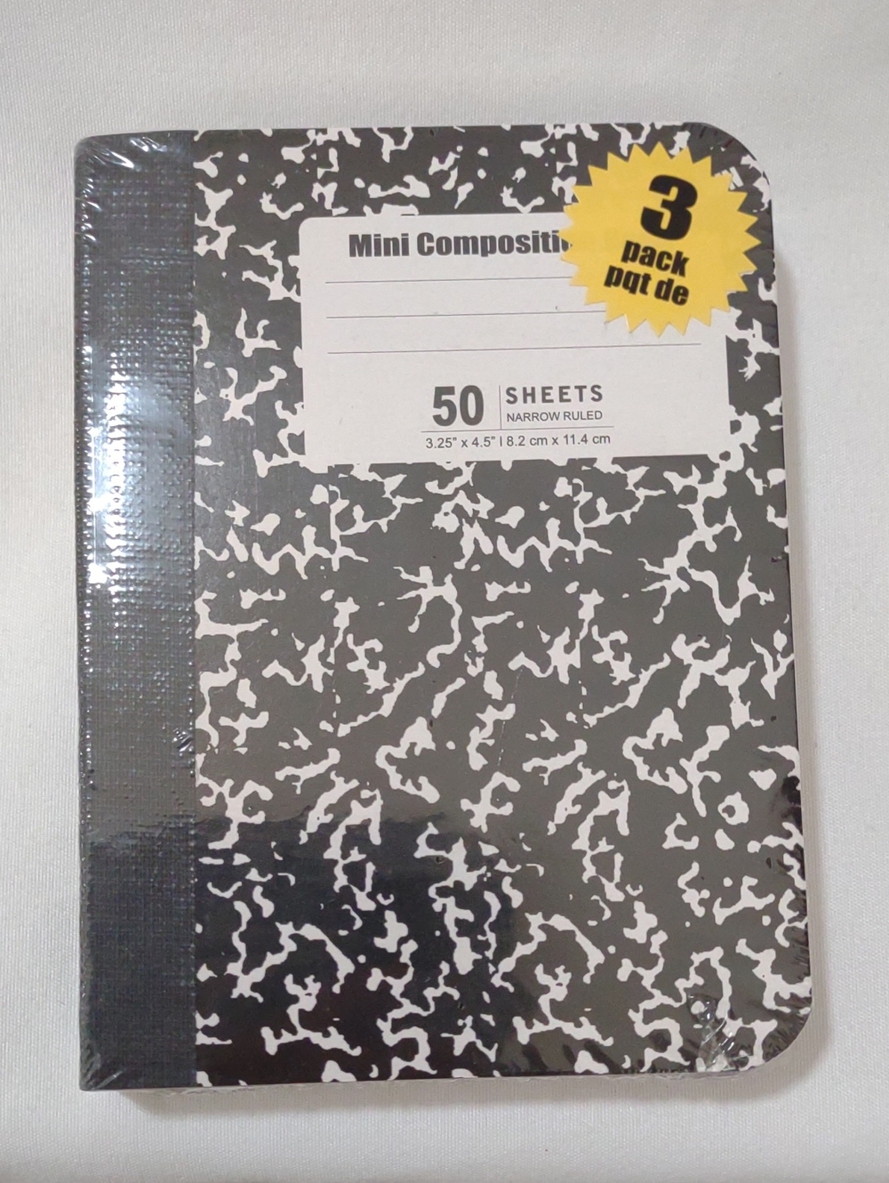 Mini Composition Notebook - Black Marble (3 Pack)
